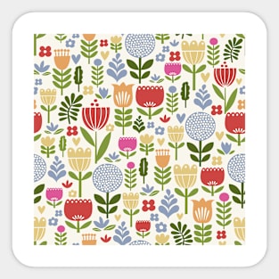 Folk floral pattern Sticker